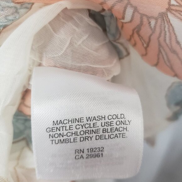 Alfred Dunner Blouse Cream Coral Floral Cottage Core Sheer Ethereal 14 - Picture 13 of 14